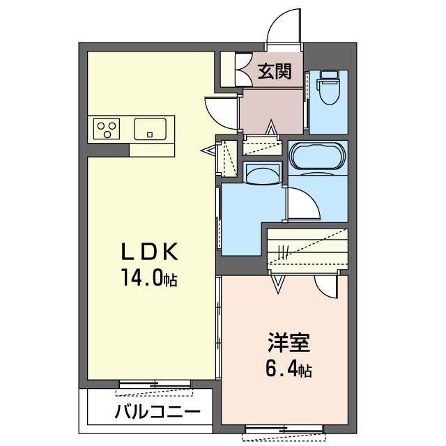 リバトーン令和(1LDK/1階)の間取り写真