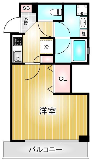LASANTE東別院(1K/12階)の間取り写真
