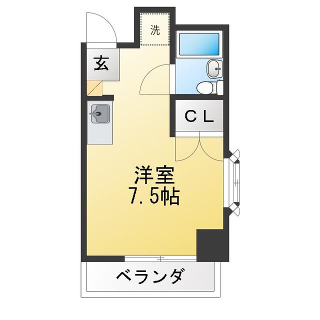 エクセルツカサ(ワンルーム/2階)の間取り写真