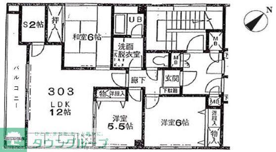 長坂ビル(3SLDK/3階)の間取り写真