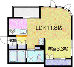 ピアニス・モレック(1LDK/1階)の間取り写真