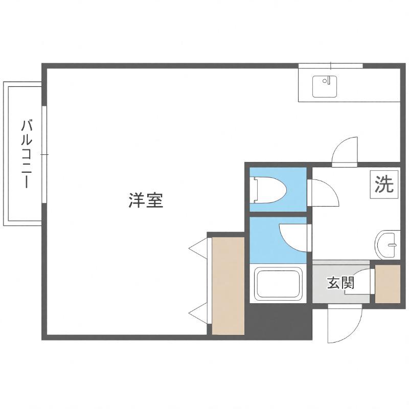 クレアコートひばりヶ丘(1K/1階)の間取り写真
