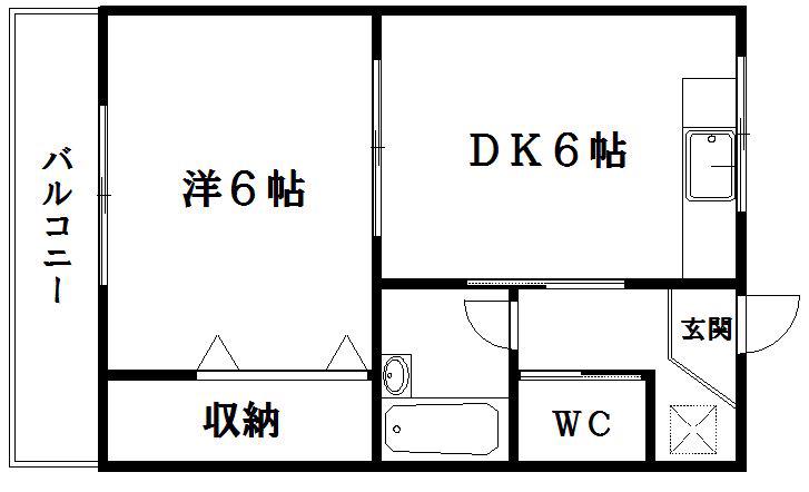 ローレルハイツ(1DK/1階)の間取り写真