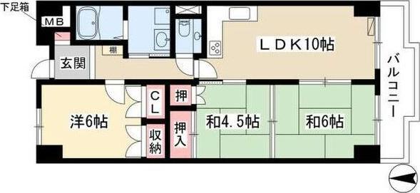 エスポア金山(3LDK/5階)の間取り写真