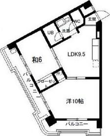 レスカール一番町(2DK/8階)の間取り写真