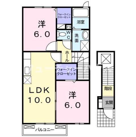 VERDE VILLA I(2LDK/2階)の間取り写真