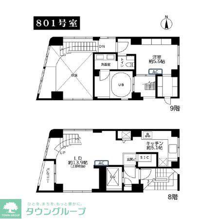 CELESTIA(1LDK/9階)の間取り写真