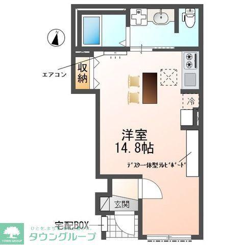 野々下1丁目アパート(ワンルーム/1階)の間取り写真