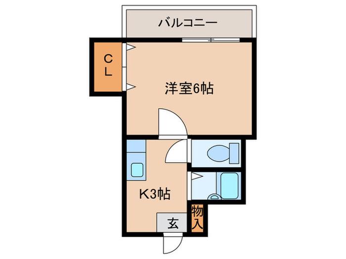 ユウセイ丸進ビル(1K/2階)の間取り写真
