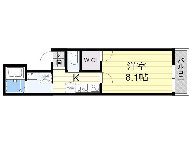 フジパレス城東諏訪ノース2番館(1K/3階)の間取り写真