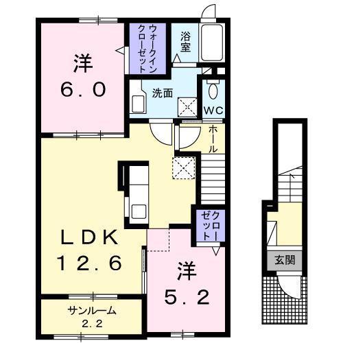 フォレスト アベニュー(2LDK/2階)の間取り写真