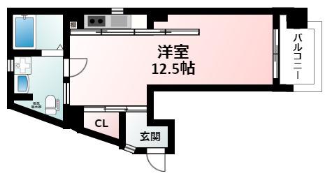 ベルグランデ新大阪(ワンルーム/8階)の間取り写真