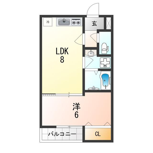 EIKOU菊水通(1LDK/3階)の間取り写真