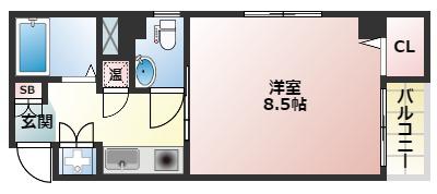 COLLECTION阿倍野(1K/5階)の間取り写真