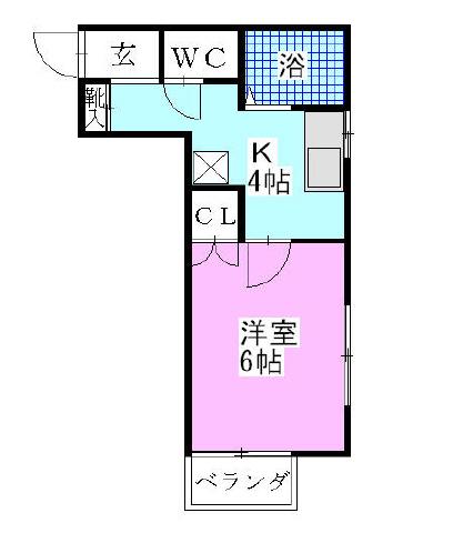 さくらそう(1K/1階)の間取り写真