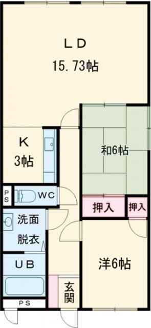 ランドマーク昭和(2LDK/4階)の間取り写真