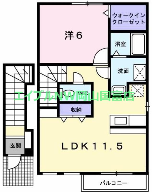 ブランシュ(1LDK/2階)の間取り写真