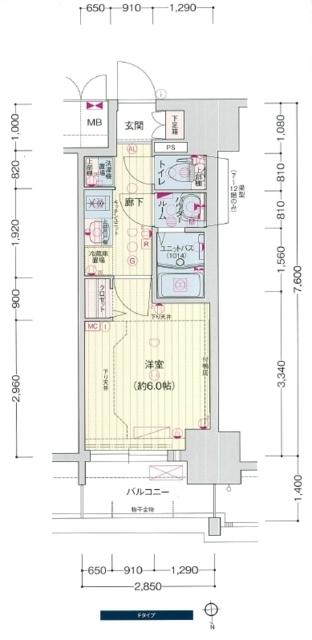 プレサンスNAGOYAシティオ(1K/3階)の間取り写真