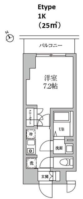 レジディア日本橋馬喰町II(1K/14階)の間取り写真