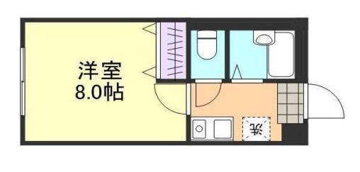 ルーチェ B(1K/1階)の間取り写真