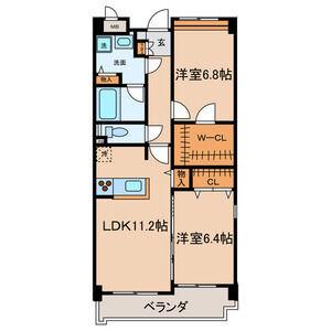 ベルザイア(2LDK/1階)の間取り写真