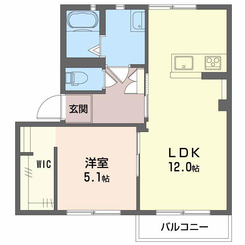 フォーレスサンディエゴ(1LDK/1階)の間取り写真