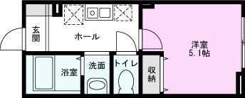 ラフォン一ノ割(1K/3階)の間取り写真