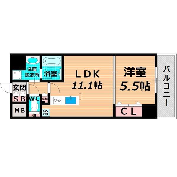 シリウス中央(1LDK/2階)の間取り写真