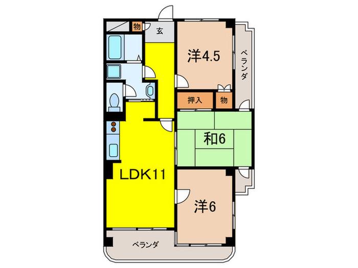 I・S上ケ原(3LDK/2階)の間取り写真