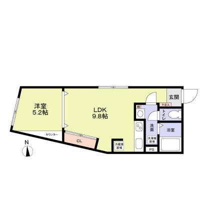 ECOLUXE(1LDK/3階)の間取り写真