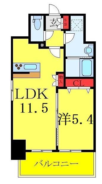 RIDGE王子神谷(1LDK/9階)の間取り写真