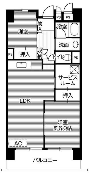 ビレッジハウス成田吾妻タワー1号棟(2SLDK/11階)の間取り写真