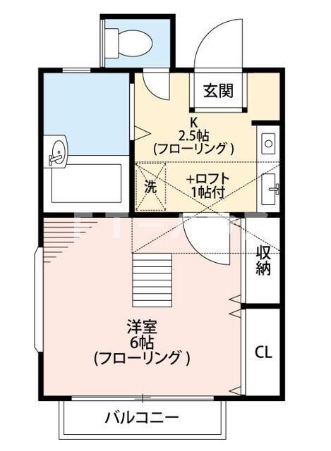 ハイムあすなろ(1K/1階)の間取り写真