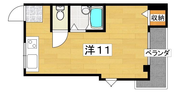 シャンテー天の川(ワンルーム/4階)の間取り写真