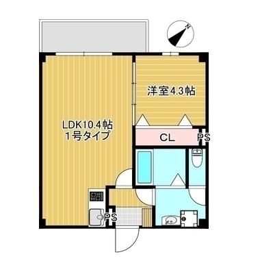 アリビラ六甲(1LDK/2階)の間取り写真