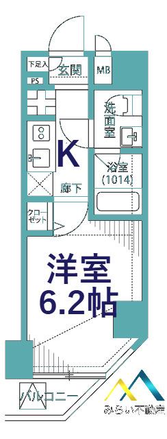 プレールドゥーク川崎(1K/10階)の間取り写真