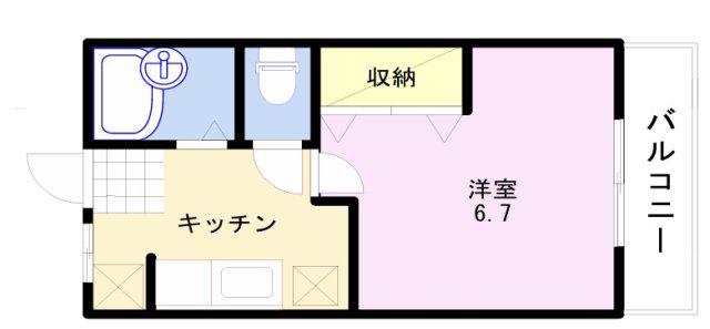ハイツしらさぎ(1K/2階)の間取り写真