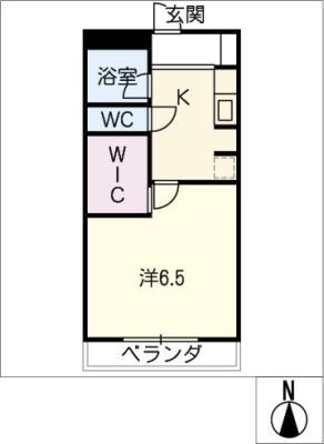 ドミールあさひ(1K/3階)の間取り写真