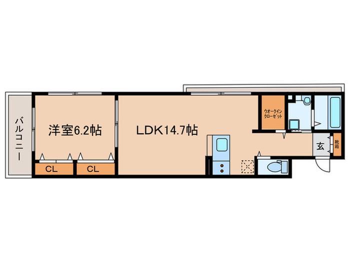 アンジュール大谷口(1LDK/3階)の間取り写真