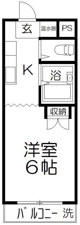 栄和ハイツ26(1K/2階)の間取り写真