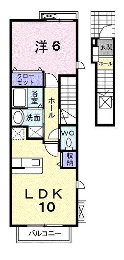 サンリット佐正(1LDK/2階)の間取り写真