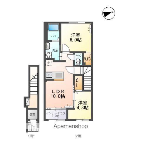 美田園1丁目アパート工事(2LDK/2階)の間取り写真