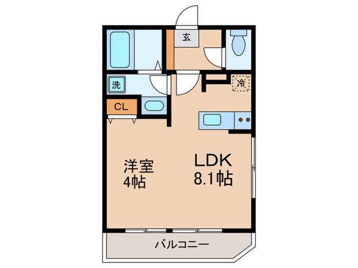 アノンテラス二子玉川(1LDK/3階)の間取り写真
