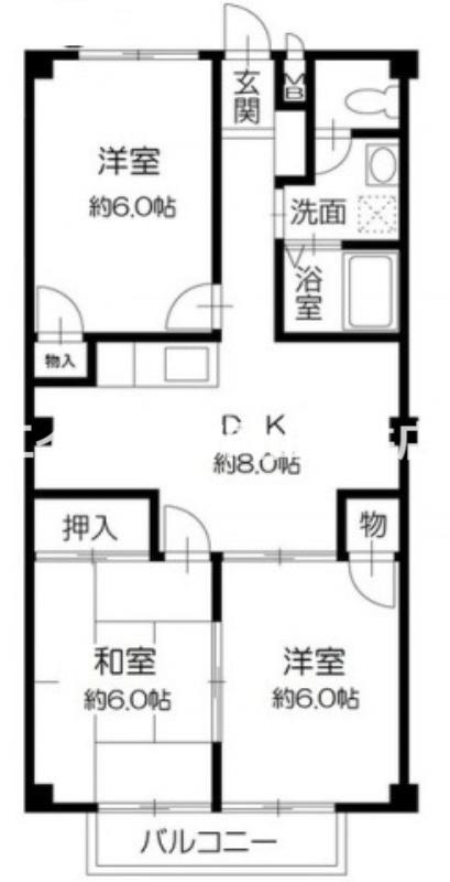 フォブール藤田I(3DK/2階)の間取り写真