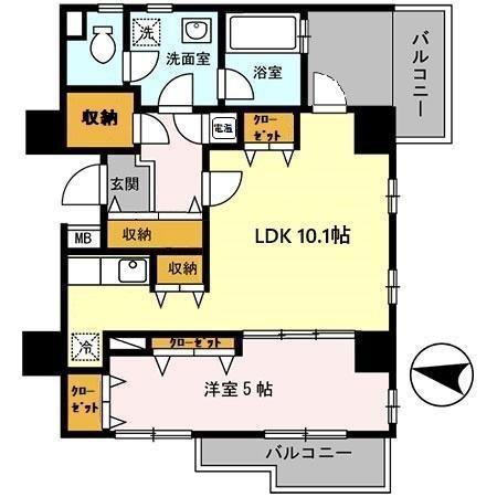 アースブルージュ(1LDK/5階)の間取り写真