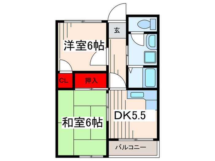 SUNPIA101(2DK/3階)の間取り写真
