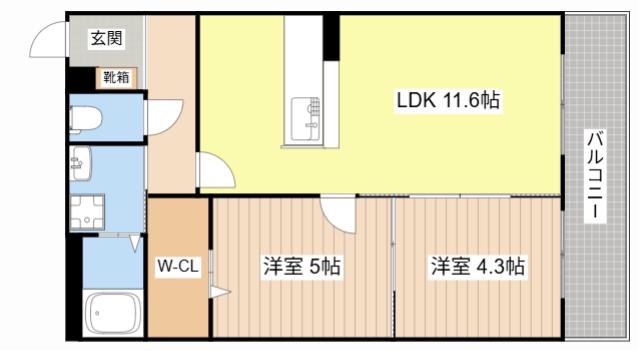 SANAEマンション(2LDK/3階)の間取り写真