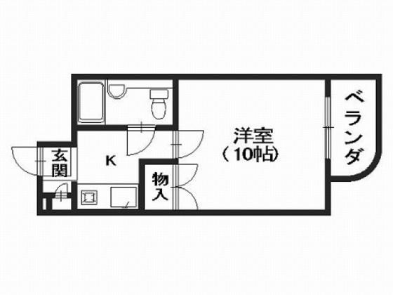 ハイネU(1K/2階)の間取り写真