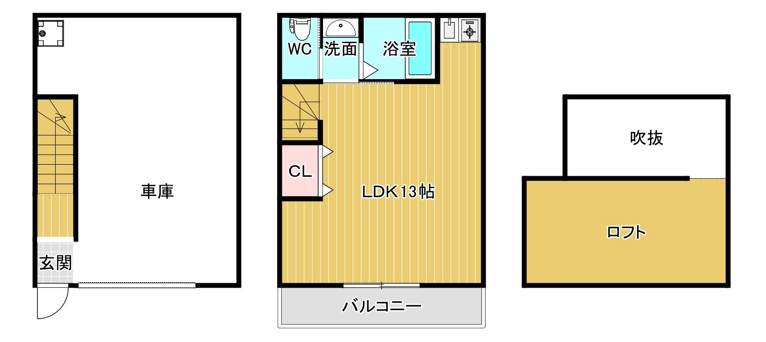 メルシー高槻北大樋GH(ワンルーム/1階)の間取り写真