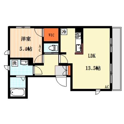 ベルフィオーレ品川(1LDK/2階)の間取り写真